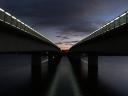 Sonnenaufgang an der Commonwealth Av Brücke